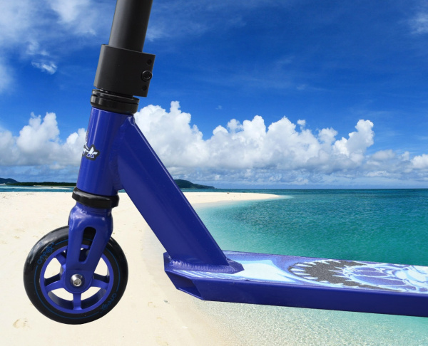 Самокат трюковый ATEOX SHARK 2019 синий, Цвет Белый