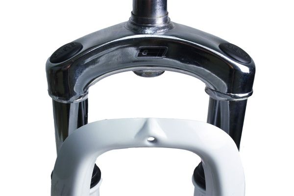 Вилка GRINZ ES 225-2 26"*1" резьбовая, пружина, стальная, белая\черная, 2,4кг